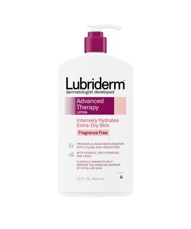 Lubriderm Advanced Therapy Fragrance-Free Moisturizing Lotion With Vitamins E And Pro-Vitamin B5, Intense Hydration For Extra Dry Skin, Non-Greasy Formula, 32 fl. oz 32 Fl Oz (Pack of 1)