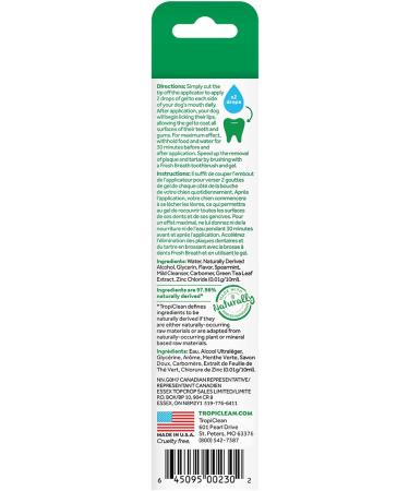 TropiClean Oral Care Gel Vanilla Mint - 59 ml (1 Pack) | Fresh Breath & Dental Health for Pets - International Shipping Available - Buy Online on GoSupps.com