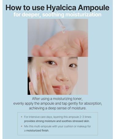 Hyalcica Total Moisture 10D Ampoule - Vegan Korean Face Serum with 10 Hyaluronic Acid & Cica | Non-Sticky & Intensively Moisturizing | Derma Tested 1.69 fl.oz - Buy Online on GoSupps.com