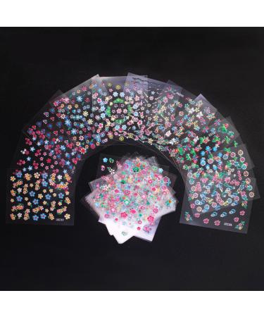 WOKOTO 50Pcs Self-adhesive 3D Nail Stickers - Floral Nail Decals for Women, Girls, Kids - Includes Tweezers - Buy Online on GoSupps.com