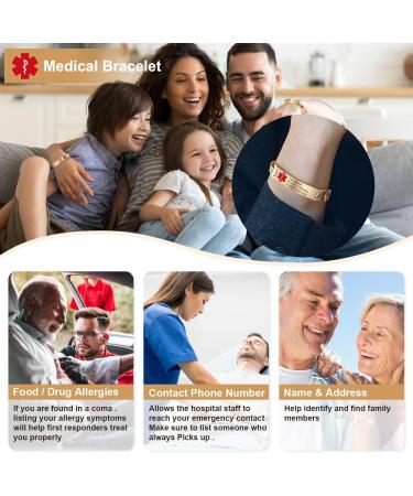 Personalized Medical Alert Bracelets | Emergency Medical ID Bracelets for Men & Women | Durable Stainless Steel Tags - Buy Online on GoSupps.com