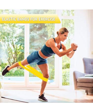 Buy Exercise Resistance Bands Set - 5 Natural Latex Workout Bands with Handles for Pilates Stretching Yoga & Home Fitness | International Shipping - Buy Online on GoSupps.com