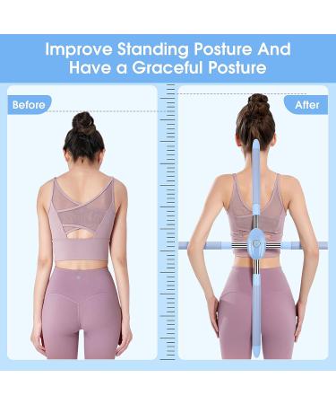 Bilbear Yoga Sticks for Posture Correction - Retractable Back Brace & Stretching Tool for Women, Men, and Children (Blue) - Buy Online on GoSupps.com