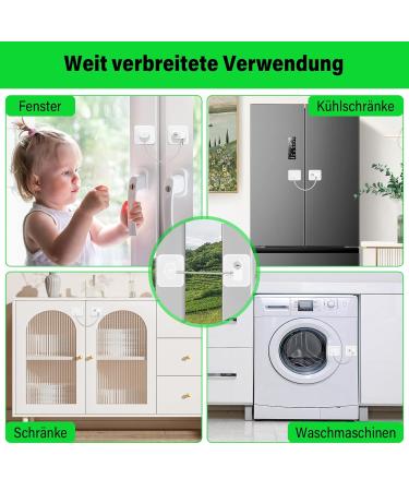 4-Piece No-Drill Child Safety Locks for Windows & Refrigerators | Secure Doors Cupboards & Windows with Keys - White - Buy Online on GoSupps.com
