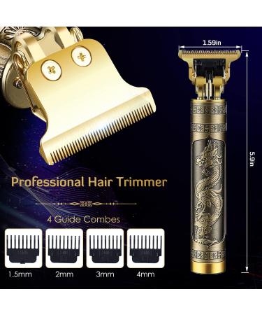 PXLISIE Professional Cordless T-Blade Hair Trimmer Kit for Men - Zero Gapped Beard Clippers with Guide Combs and Ear Spoon Tool Set - Buy Online on GoSupps.com