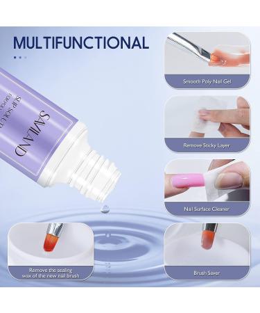 Saviland Poly Gel Slip Solution Kit 120ML - Anti-Stick Liquid with Dual-Ended Brush for Poly Extension Nails - Manicure Starter Kit for DIY Nail Art - Buy Online on GoSupps.com