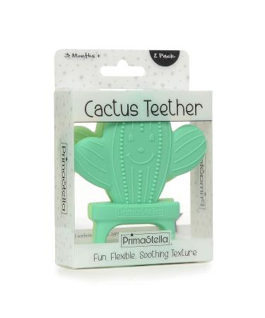 PrimaStella Silicone Cactus Teethers for Babies - Set of 2, BPA Free, Safety Tested, Cute & Soothing, Easy to Hold - Green & Neo Mint - Buy Online on GoSupps.com