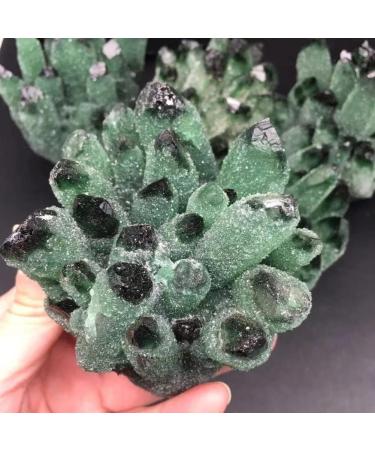 Natural Green Ghost Crystals Cluster Rock Quartz Minerals Rough Stones Home Decoration Suitable for Furniture Decoration Full of Texture (Size : 400-500g) - Buy Online on GoSupps.com