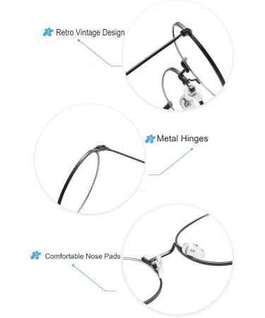 Joxigo Blue Light Filter Glasses | Retro Round Metal Frame | Anti-Fatigue & UV Protection | Includes Glasses Case - Buy Online on GoSupps.com