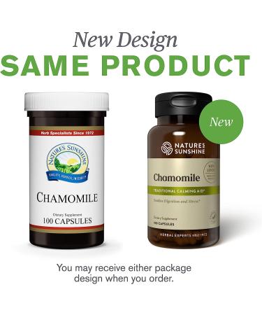 Nature's Sunshine Chamomile Capsules - 100 Count - Organic Relaxation and Calming Supplement - Buy Online on GoSupps.com