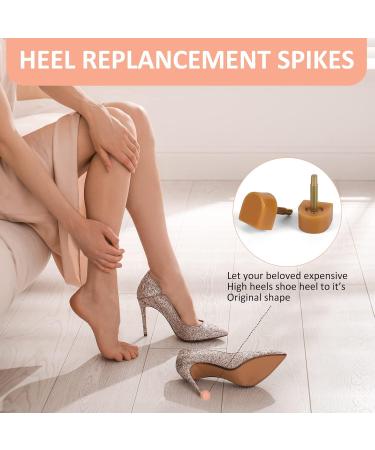 YEHAM 30 Pairs High Heel Shoes Replacement Tips - Round & Square Heel Repair Caps with 6 Heel Pliers - Black & Beige Colors - Buy Online on GoSupps.com