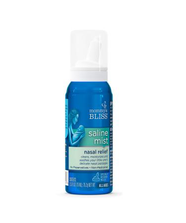 Mommy's Bliss Soothing Saline Mist Nasal Relief Non-Medicated and No Preservatives - 2.53 FL OZ Bottle 2.53 Fl Oz (Pack of 1)