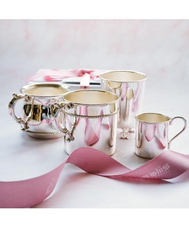 Krysaliis Sterling Silver Beaded Classic Cup with Victorian Handle | Personalized Keepsake Gift | Solid 925 Sterling Silver - Buy Online on GoSupps.com