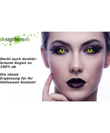 Colored Daily Contact Lenses - Yellow & Black Pennywise Costume Lenses (Without Prescription) - 2 Pieces for Halloween | Horror Clown Jeffrey Dahmer - Buy Online on GoSupps.com