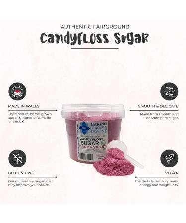 Baking Beauty and Beyond Parma Violet Flavour Premium Floss Sugar - 800g Bulk Flossing Sugar for Cotton Candy with Natural Ingredients - Buy Online on GoSupps.com