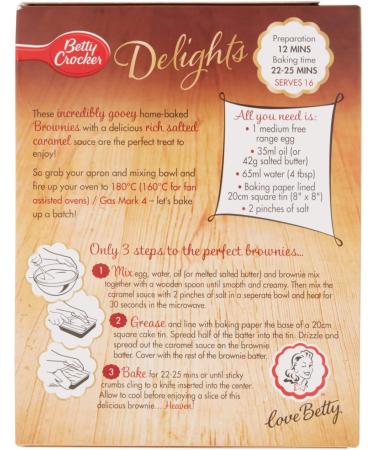 Betty Crocker Gooey Salted Caramel Brownie Mix 430g - Delicious Treat for Dessert Lovers - Buy Online on GoSupps.com