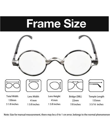 Reducblu Reading Glasses with Spring Hinge - Unisex Professor Style Round Readers 1.0 Diopters - Buy Online on GoSupps.com