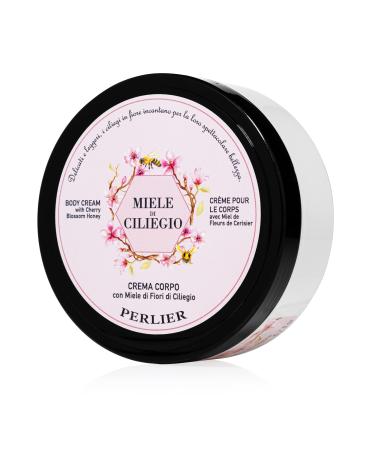 Perlier Cherry Blossom Honey Body Cream - Moisturizing Non-Greasy Cream For Dry Skin - Formulated for Extra Hydration 6.7 Oz