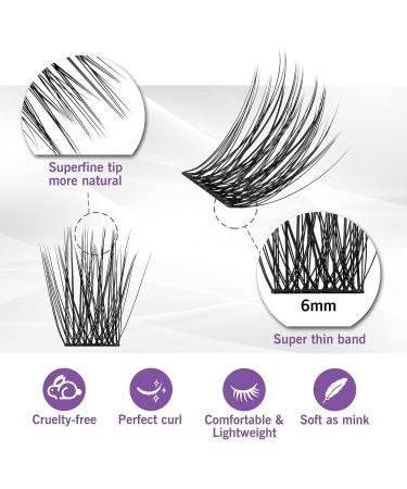 FLOMAZE 120 Cluster Lash Extensions - DIY Individual False Eyelashes for Natural Glamour Look (12mm) - Buy Online on GoSupps.com