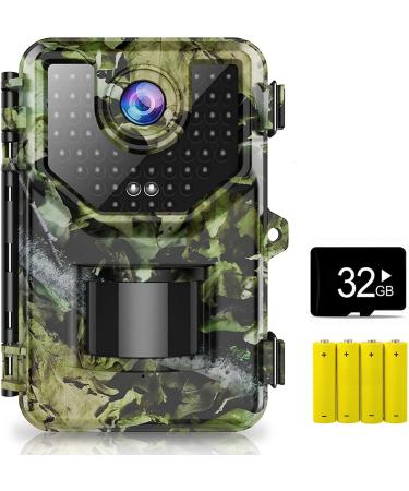 1520P 20MP Trail Camera, Hunting Camera with 120Wide-Angle Motion Latest Sensor View 0.2s Trigger Time Trail Game Camera with 940nm No Glow and IP66 Waterproof 2.4 LCD 48pcs for Wildlife Monitoring Green