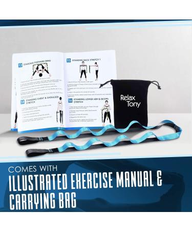 Relax Tony 12-Loop Non-Elastic Yoga Stretching Strap for Physical Therapy & Home Workouts - Buy Online on GoSupps.com