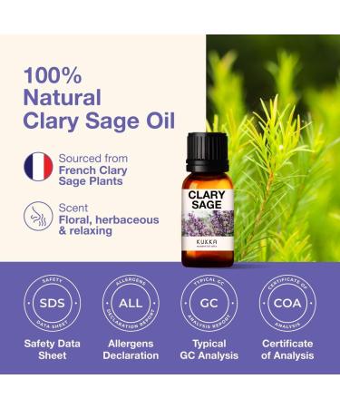 Kukka Clary Sage Essential Oil - 100% Natural Oil for Skin, Hair Growth & Aromatherapy - 10 ml - Buy Online on GoSupps.com