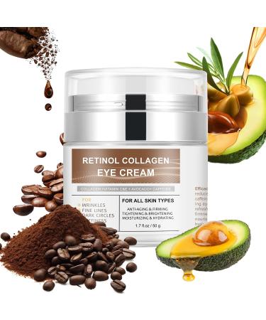Eye Cream with Retinol Collagen for Wrinkles Avocado for Hydrating Caffeine and Vitamin C for Dark Circles and Puffiness Moisturizer for Women Nourishing Repair Anti Aging Cream