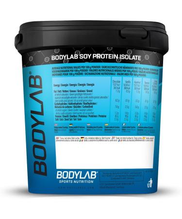 BODYLAB24 Soy Protein Isolate Banana 1kg - 90% Pure Vegetable Protein for Muscle Building Low Fat & Carb Amino Acid Rich - Buy Online on GoSupps.com