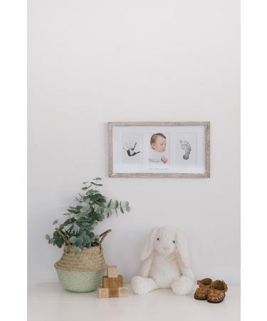 Pearhead Babyprints Rustic Wood Frame - Nursery Decor Keepsake with Baby Handprint and Footprint - Distressed Wood Design - Buy Online on GoSupps.com