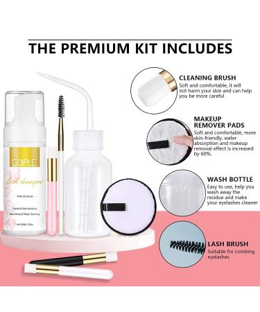 WOZUTUNT 100ml Eyelash Extension Cleanser & Lash Mousse - Professional Grade Makeup Remover for Natural & Extension Lashes - Includes Cotton Puff - 3.38Oz - Buy Online on GoSupps.com