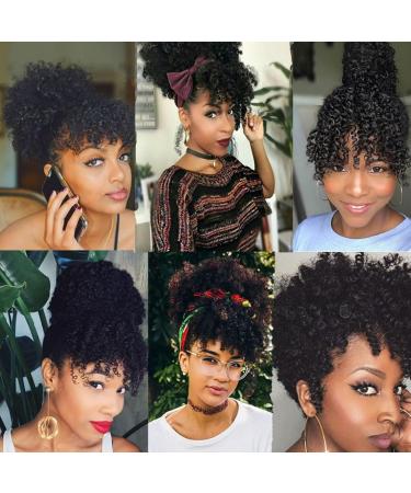 NICENEEDED Short Afro Kinky Curly Bangs Clip Jerry Curly Clip In Bangs Front Fringe Hair Pieces Bangs for Black Women and Girls Clip in On Hair Extensions - Buy Online on GoSupps.com