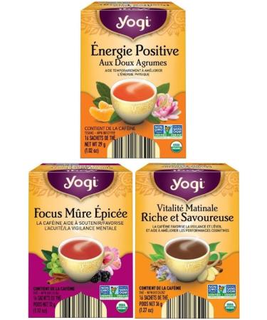 Yogi Tea - Canada Energy Variety Pack Tea Sampler (3 Pack) - Includes Rich & Robust Morning Vitality Spiced Blackberry Focus and Sweet Citrus Positive Energy Caffeinated Organic Tea - 48 Tea Bags - Buy Online on GoSupps.com