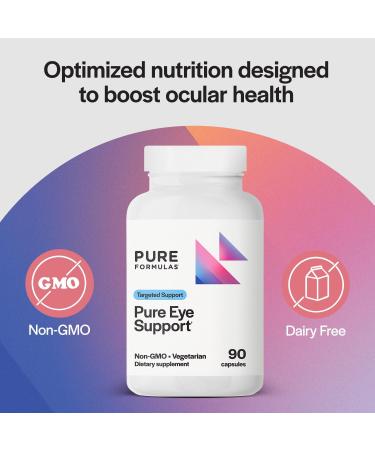 PureFormulas Pure Eye Support | Lutein and Zeaxanthin Supplement - 90 Vegetarian Capsules 90 Count (Pack of 1) - Buy Online on GoSupps.com