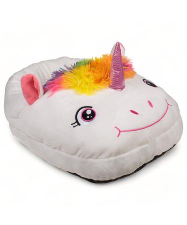 Mijoma-cozy plush foot warmer 100% polyester versatile designs perfect for relaxation and heat therapy OneSize 35 x 28 cm both feet fit!(Unicorn)