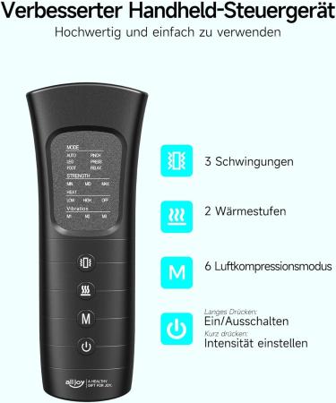 Alloy Air Compression Leg Massage Device - 6 Modes & 3 Intensities for Improved Circulation Muscle Fatigue Relief & Edema Reduction - Buy Online on GoSupps.com