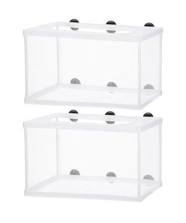 2 Pieces Fish Tank Breeder Net Big Breeding Fish Netting Fish Hatchery Breeder Box Separation Net Plastic Frame Breeder Box Fry Hatchery Incubator Mesh Fish Breeding Box with Suction Cup for Aquarium - Buy Online on GoSupps.com