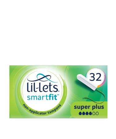 Lil-Lets SmartFit Super Plus Non-Applicator Tampons - pack of 32 Size Super Plus 32 Count