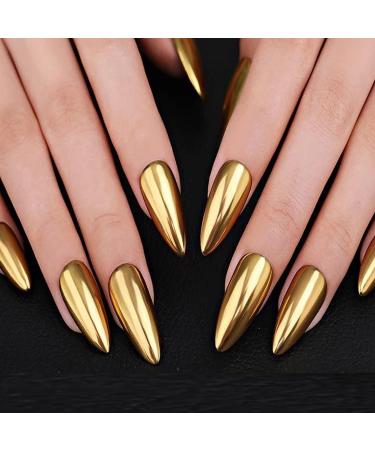 Holographic Mirror Nail Powder | Chrome Gold Effect Metallic Dust for Nail Art Decoration - Buy Online on GoSupps.com