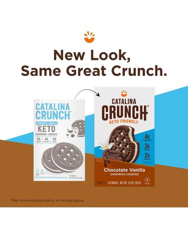 Catalina Crunch Sandwich Cookies - Chocolate Vanilla & Vanilla Cr me (4 Pack) | 6.8 oz Boxes | Keto, Low Carb, Low Sugar, Vegan, Plant Protein | Keto Friendly Snacks - Buy Online on GoSupps.com