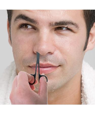 2Pcs Stainless Steel Facial Hair Scissors Set for Men & Women - Nose, Beard, Eyebrow, Eyelash Trimmer - Buy Online on GoSupps.com