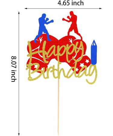 Arthsdite 1Pc Boxing Happy Birthday Cake Topper Boxing Gloves Cake Decorations Sports Birthday Theme Party Cake Decoration Supplies Boxing Cake Topper - Buy Online on GoSupps.com