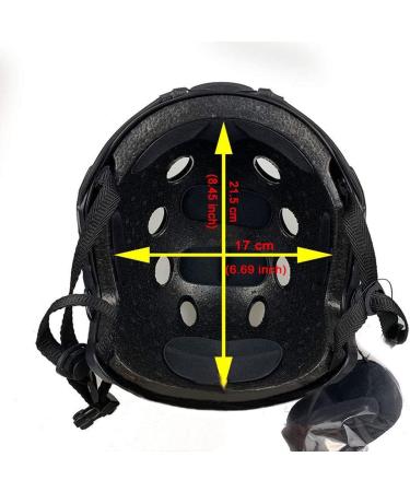 CMAIR4U Airsoft PJ Tactical Fast Helmet with Visor Goggles - Black - Buy Online on GoSupps.com