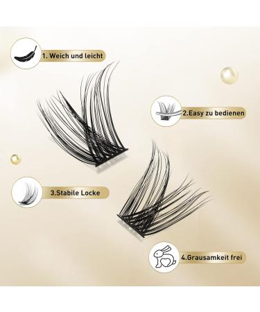 Cluster Lashes QueWel 72 PCS - DIY Eyelash Extensions Soft Individual D Curl 8-16mm Length for Home Makeup - Buy Online on GoSupps.com