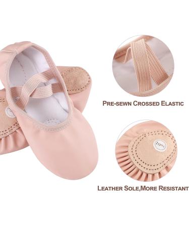 Memory Ballet Shoes for Girls - Canvas & Leather Split Sole Dance Slippers for Toddler/Little/Big Kid - 9 Toddler, Ballet Pink - Buy Online on GoSupps.com