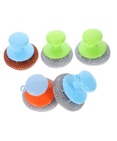 Solustre 15 sentences handle from wire brush steel brush steel brush stainless sponge metal cleaner flamed sponge made of steel pot cleaner sink household appliances potty brush clean plastic