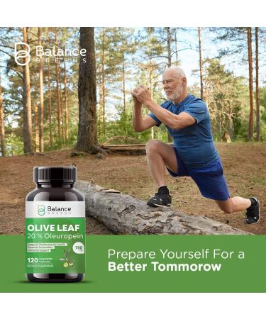 Balance Breens High Strength Olive Leaf Extract 750mg - 120 Vegetarian Capsules - Cardiovascular & Immune Support - Buy Online on GoSupps.com