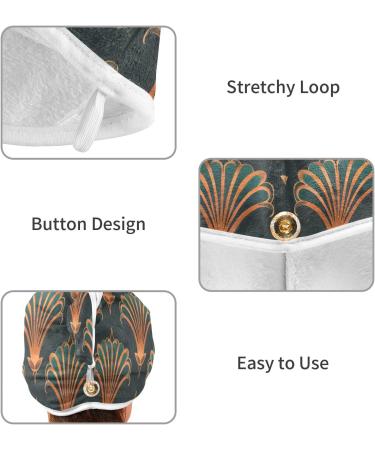 Vintage Elegant Art Hair Towel 2 Pack | Super Absorbent Quick Dry Hair Turbans for Women & Girls - Buy Online on GoSupps.com
