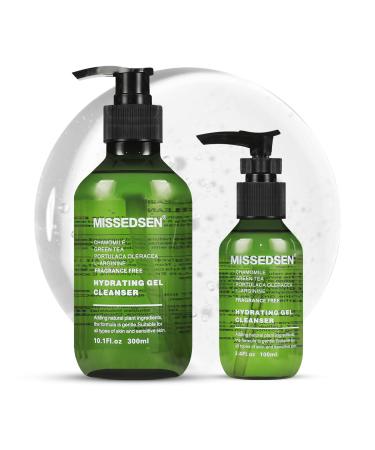 Hydrating Gel Facial Cleanser 10.1 oz & 3.4 oz Travel Size Fragrance Free For Normal to Dry & Sensitive Skin (2 13.5Fl oz) 2 6.75 Fl Oz (Pack of 2)