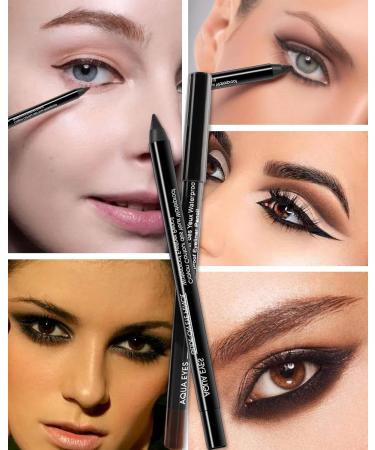  Lestpola Black gel eyeliner 1 matte gel eyeliner pencil long-lasting cream eyeliner pencil with sharpener smooth waterproof creamy kohl pencil for women - Buy Online on GoSupps.com