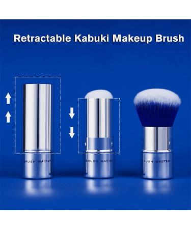 Brush Master Retractable Kabuki Makeup Brush - Portable Travel Powder Brush in Blue - Buy Online on GoSupps.com